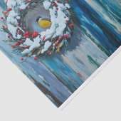Papier Mousseline Bienvenue, couronne d'hiver et oiseaux (Détail)