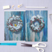 Papier Mousseline Bienvenue, couronne d'hiver et oiseaux (Artisanat)