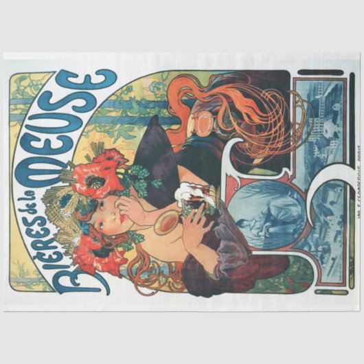 Papier Mousseline Bieres de la Meuse, Mucha (Recto)