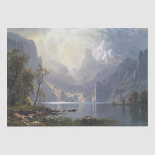 Papier Mousseline Bierstadt Mountains Lake Wilderness Tissus Paper (Recto)