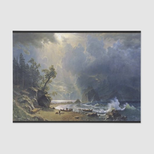 Papier Mousseline Bierstadt Puget Sound Peinture côtière du Pacifiqu (Recto)