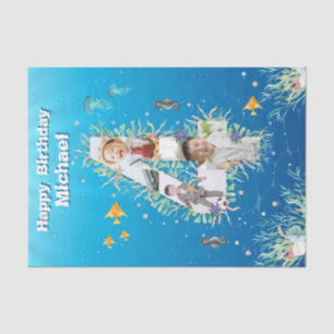 Papier Mousseline Big 4th Under the Sea Anniversaire Photo Collage