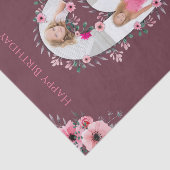 Papier Mousseline Big 6th Birthday Girl Photo Collage Fleur rose (Détail)