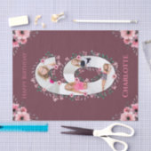 Papier Mousseline Big 6th Birthday Girl Photo Collage Fleur rose (Artisanat)