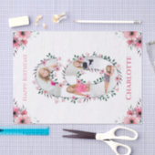 Papier Mousseline Big 6th Birthday Girl Photo Collage Fleur rose (Artisanat)