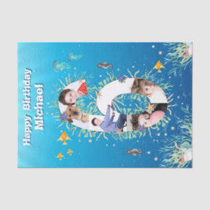 Papier Mousseline Big 6th Under the Sea Anniversaire Photo Collage