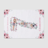 Papier Mousseline Big 7th Birthday Girl Photo Collage Fleur rose (Recto)