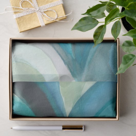 Papier Mousseline Big Blue Leaf I (Cadeau)