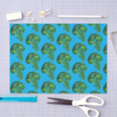 Papier Mousseline Big Broccoli Aquarelle bleu cadeau (Artisanat)