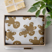 Papier Mousseline Big Cute Gingerbread Man Pattern on White (Cadeau)