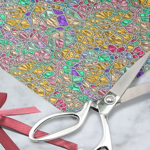 Papier Mousseline Bijoux mosaïque - Couleurs de pierres précieuses J