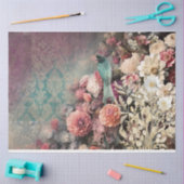 Papier Mousseline Bird & Floral, Demask patchwork motif découpage (Artisanat)