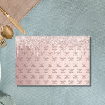 Papier Mousseline Birthday rose gold glitter drips pink monogram<br><div class="desc">For a girly and glamorous Sweet 16,  16th (or any age) birthday. A rose gold,  faux metallic looking background with faux glitter drips,  paint dripping look. Personalize and add a name and age 16</div>