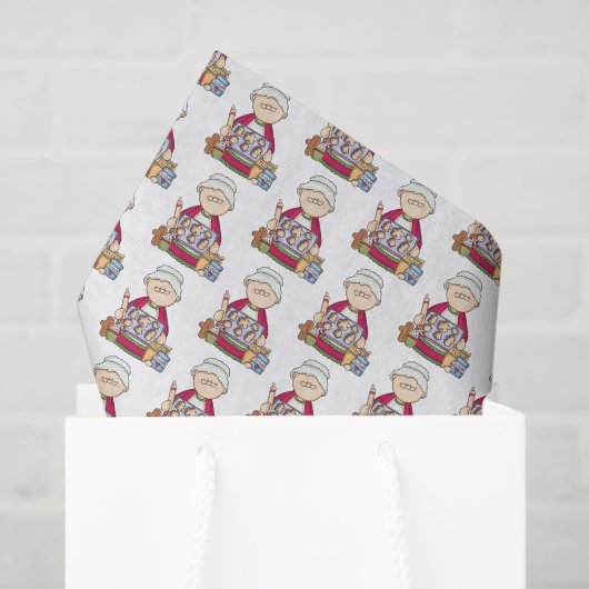 Papier Mousseline biscuits de cuisson à carreaux festifs Mme Claus (Sac cadeau)