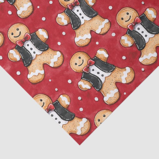 Papier Mousseline Biscuits en pain d'épice à Tuxedos Noël (Détail)