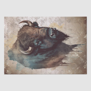 Papier Mousseline Bison Amérindien Buffalo