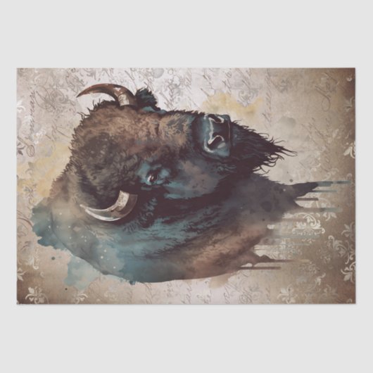 Papier Mousseline Bison Amérindien Buffalo (Recto)