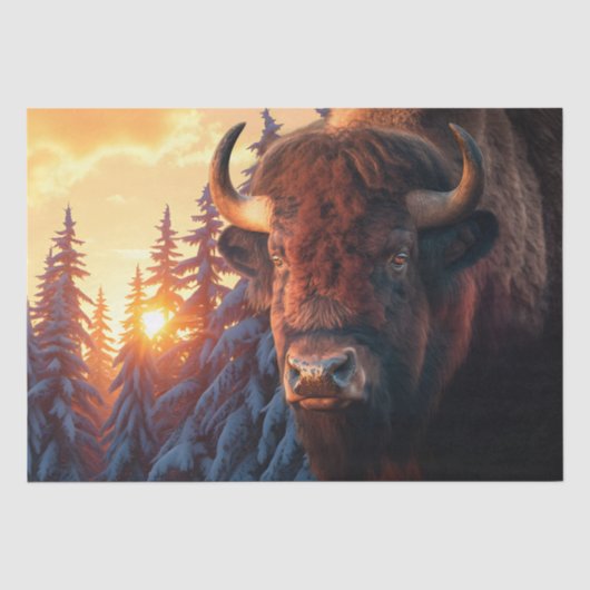 Papier Mousseline Bison Amérindien Buffalo (Recto)