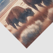 Papier Mousseline Bison d'aquarelle sur le découpage des plaines (Détail)