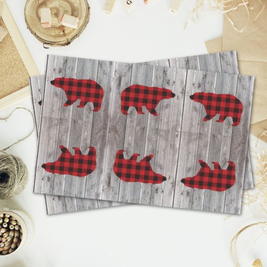 Papier Mousseline bison plaid ours sauvage un 1er anniversaire fête