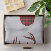 Papier Mousseline bison rouge cabine du pays plaid noël cerf (Cadeau)