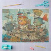 Papier Mousseline Bizarre Sous La Mer Cartoon Enfants Collage Découp (Artisanat)