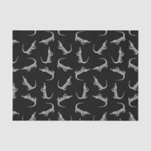Papier Mousseline Black Alligators Imprimer Motif Animal Art Design