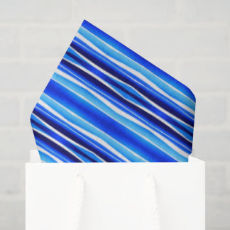 Papier Mousseline Black and Blue Painted Stripes 