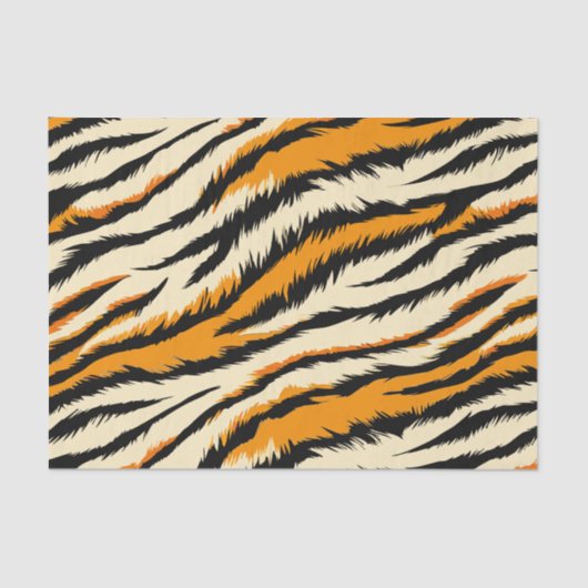 Papier Mousseline Black and Brown Tiger Stripes Pattern (Recto)