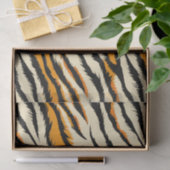 Papier Mousseline Black and Brown Tiger Stripes Pattern (Cadeau)