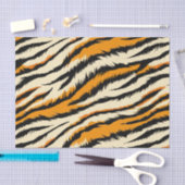 Papier Mousseline Black and Brown Tiger Stripes Pattern (Artisanat)