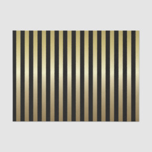 Papier Mousseline Black and Shimmerge Gold Stripes