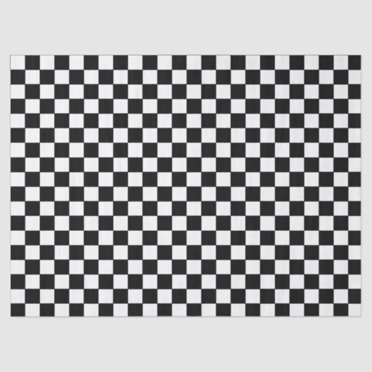 Papier Mousseline Black and White Checkered | Race Car Theme (Recto)
