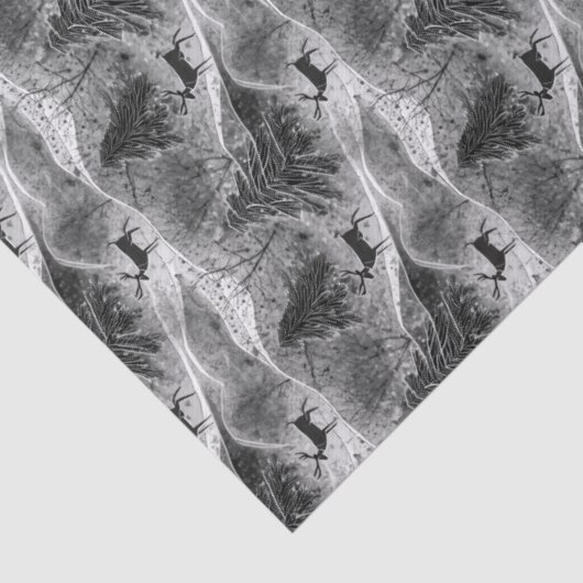 Papier Mousseline Black and White Christmas Pattern#13 ID1009 (Détail)