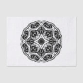 Papier Mousseline Black and white floral mandala (Recto)
