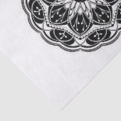 Papier Mousseline Black and white floral mandala (Détail)