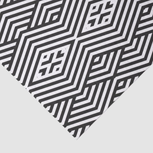 Papier Mousseline Black and White Geometric Pattern (Détail)