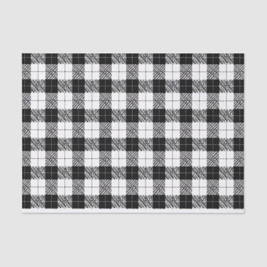 Papier Mousseline Black and White Herringbone Tissue Paper (Recto)