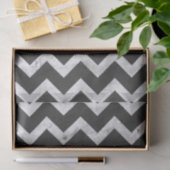 Papier Mousseline Black and white Rustic Chevron pattern (Cadeau)