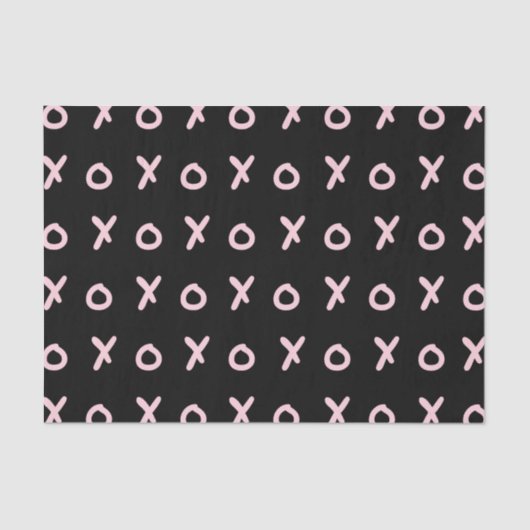 Papier Mousseline Black & Baby Pink X O XO XO XO's Trendy Cute (Recto)