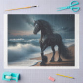 Papier Mousseline Black Beach Stallion (Artisanat)