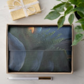 Papier Mousseline Black Bear at the stream under moonlight (Cadeau)