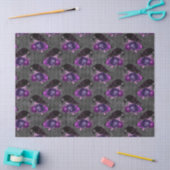 Papier Mousseline Black Birds et Purple Roses découpage (Artisanat)