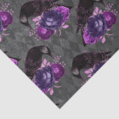 Papier Mousseline Black Birds et Purple Roses découpage (Détail)