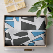 Papier Mousseline Black Blue Stained Glass Pattern (Cadeau)