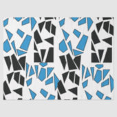 Papier Mousseline Black Blue Stained Glass Pattern (Recto)