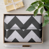 Papier Mousseline Black Bold Chevron avec monogramme (Cadeau)