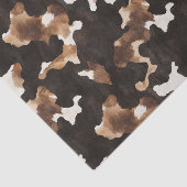 Papier Mousseline Black Brown Cream Cow Print Birthday (Détail)