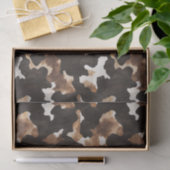 Papier Mousseline Black Brown Cream Cow Print Birthday (Cadeau)