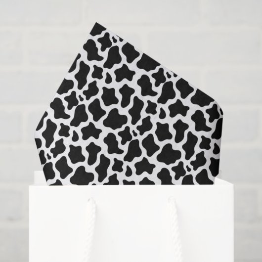 Papier Mousseline Black Cow Print Tissue Paper (Sac cadeau)